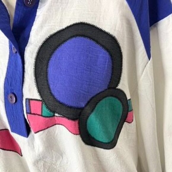 Vintage Teddi Sport Women's Pullover Sweatshirt Abstract Design Size XL 1980's - Picture 3 of 14